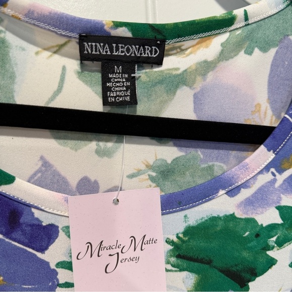 Nina Leonard Purple and Green Floral Blouse - Picture 4 of 7